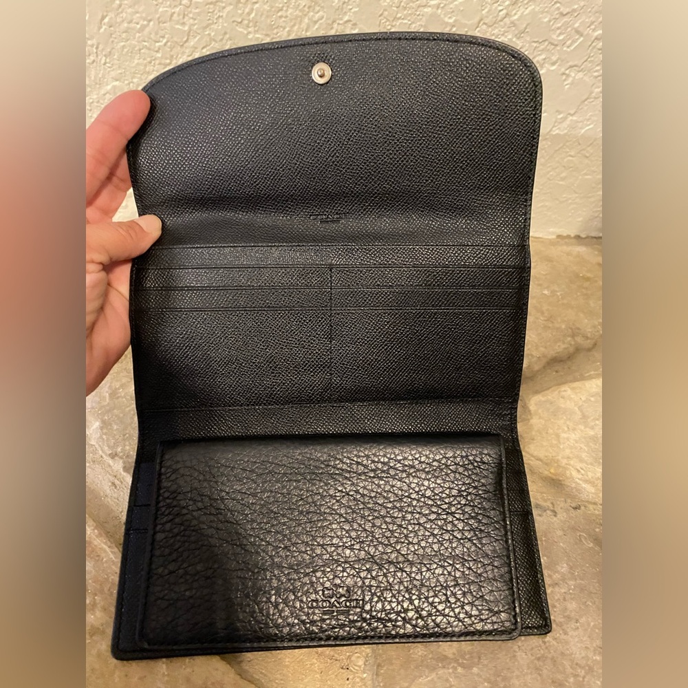 Coach wallet and checkbook cover black - Picture 7 of 15